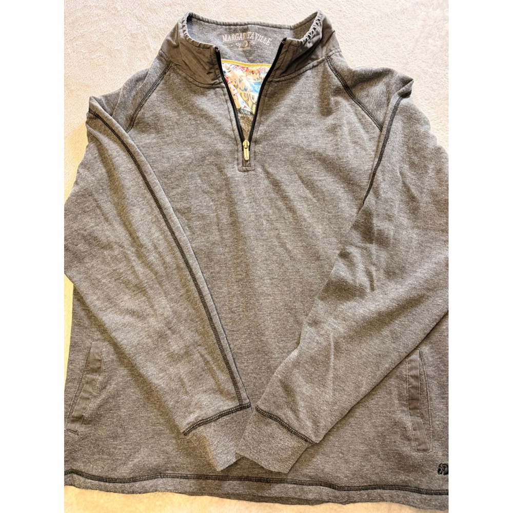 Margaritaville Men's XL Gray 1/4 Zip Pullover Sweatshirt
